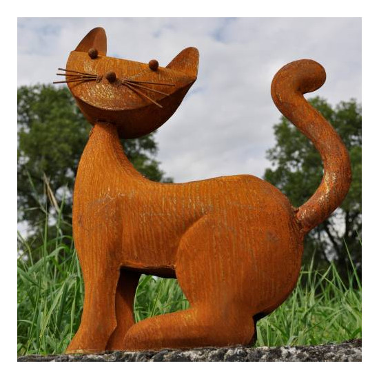 Chat assis - tgm - rouille de Jardinerie Bordeaux Libourne Gironde dans H020