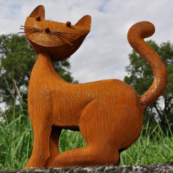 Chat assis - tgm - rouille de Jardinerie Bordeaux Libourne Gironde dans H020