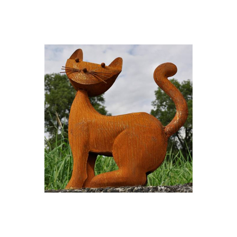 Chat assis - tgm - rouille de Jardinerie Bordeaux Libourne Gironde dans H020