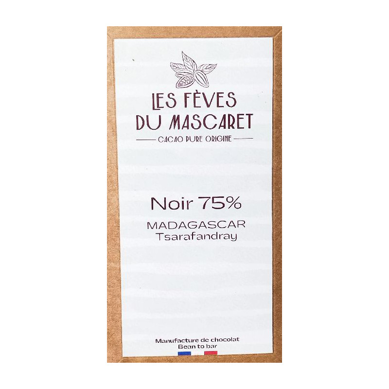 Tablette madagascar 70g 75% cacao bean-to-bar de Les fèves du Mascaret - Chocolatier à Bordeaux dans 🍫 Chocolats