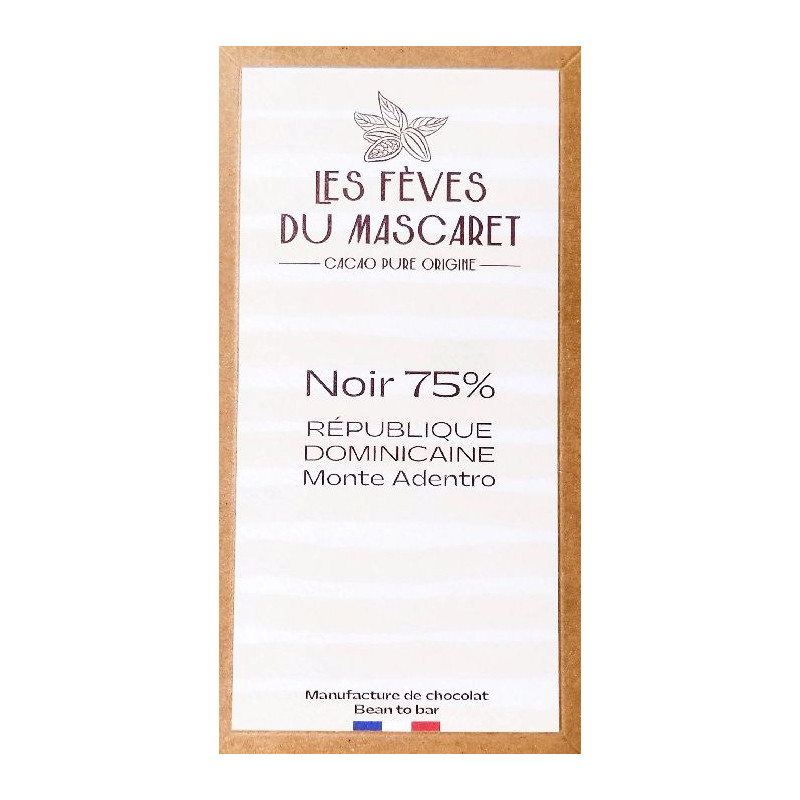 Tablette rep.dominic. 70g 75% cacao bean-to-bar de Les fèves du Mascaret - Chocolatier à Bordeaux dans 🍫 Chocolats
