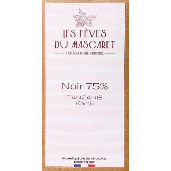 Tablette tanzanie 70g 75% cacao bean-to-bar de Les fèves du Mascaret - Chocolatier à Bordeaux dans 🍫 Chocolats