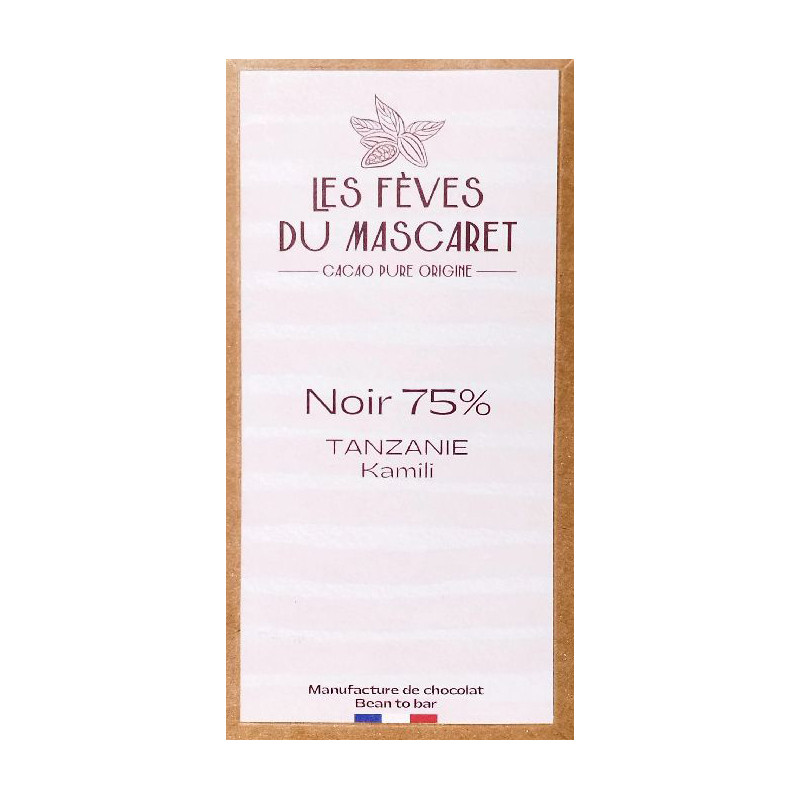Tablette tanzanie 70g 75% cacao bean-to-bar de Les fèves du Mascaret - Chocolatier à Bordeaux dans 🍫 Chocolats