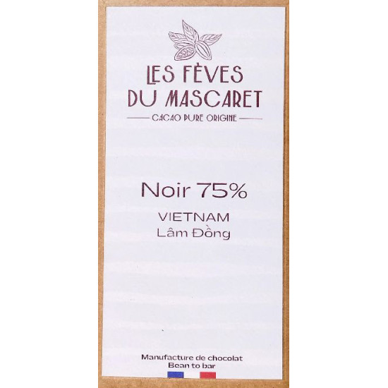 Tablette vietnam 70g 75% cacao bean-to-bar de Les fèves du Mascaret - Chocolatier à Bordeaux dans 🍫 Chocolats