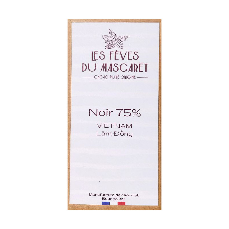 Tablette vietnam 70g 75% cacao bean-to-bar de Les fèves du Mascaret - Chocolatier à Bordeaux dans 🍫 Chocolats