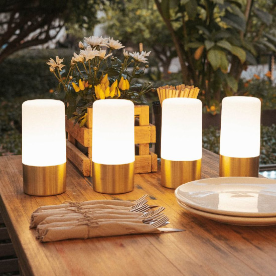 Lampe maia batterie rechargeable couleur laiton de Newgarden, éclairage solaire et à batterie dans N0371