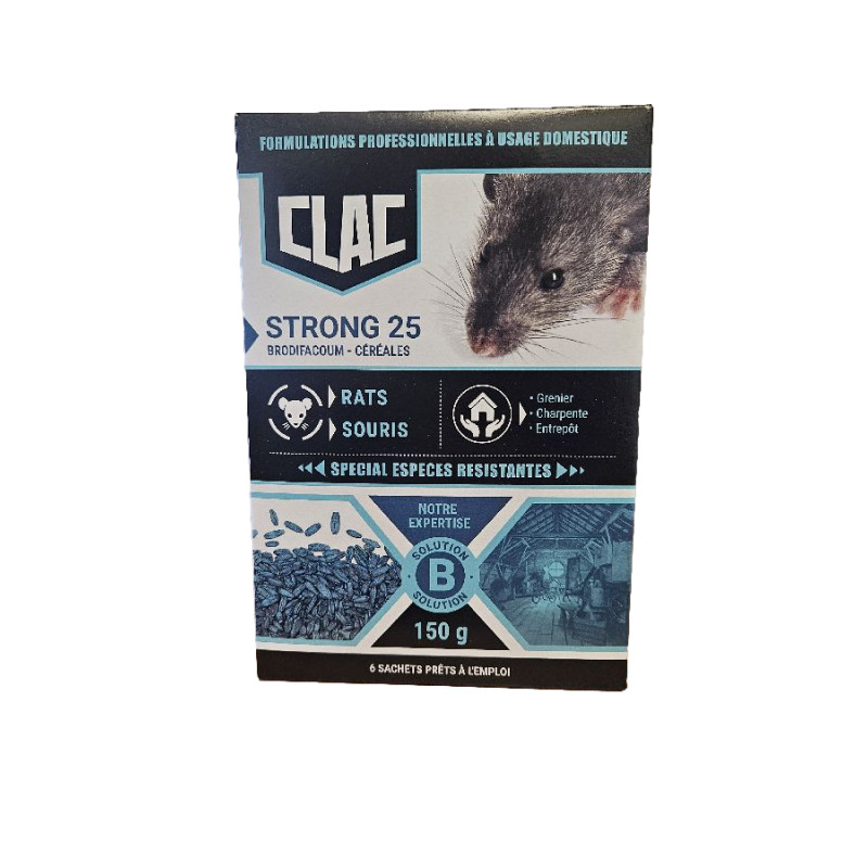 Céréales rats-souris brodifacoum 150g strong 25