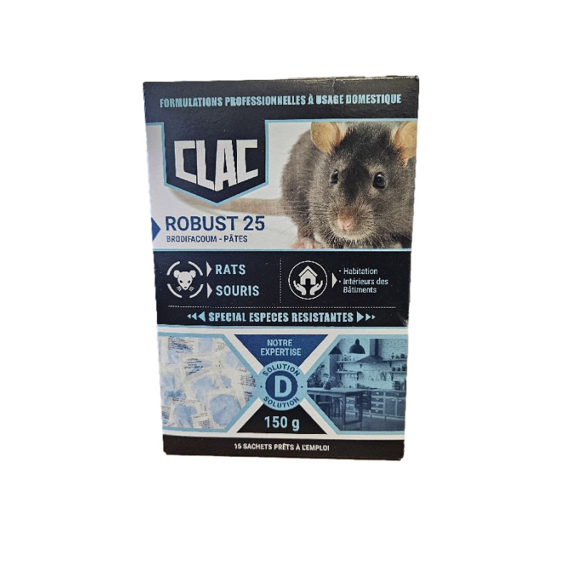Pâtes rats-souris brodifacoum 150g robust 25