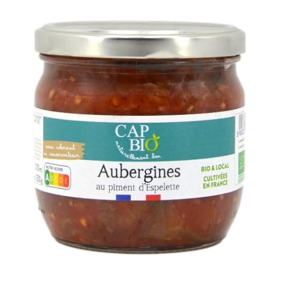 AUBERGINES PIMENT ESPELETTE BIO 330G de Table des producteurs Libourne dans ok