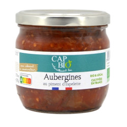 AUBERGINES PIMENT ESPELETTE BIO 330G de Table des producteurs Libourne dans ok