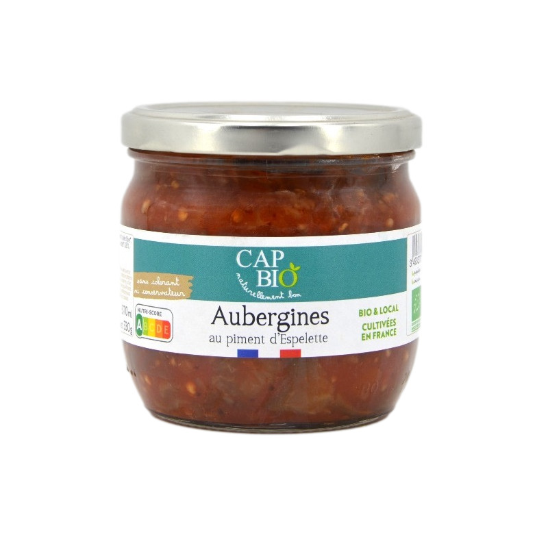 AUBERGINES PIMENT ESPELETTE BIO 330G de Table des producteurs Libourne dans ok