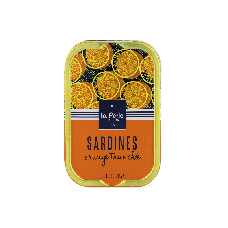 SARDINES HUILE COLZA ET ORANGE 115G de Table des producteurs Libourne dans E1001