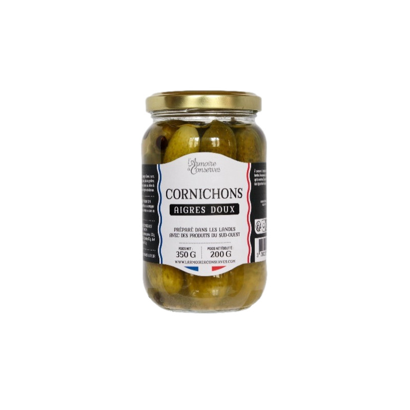 PETITS CORNICHONS AIGRE DOUX 200G de Table des producteurs Libourne dans E1001