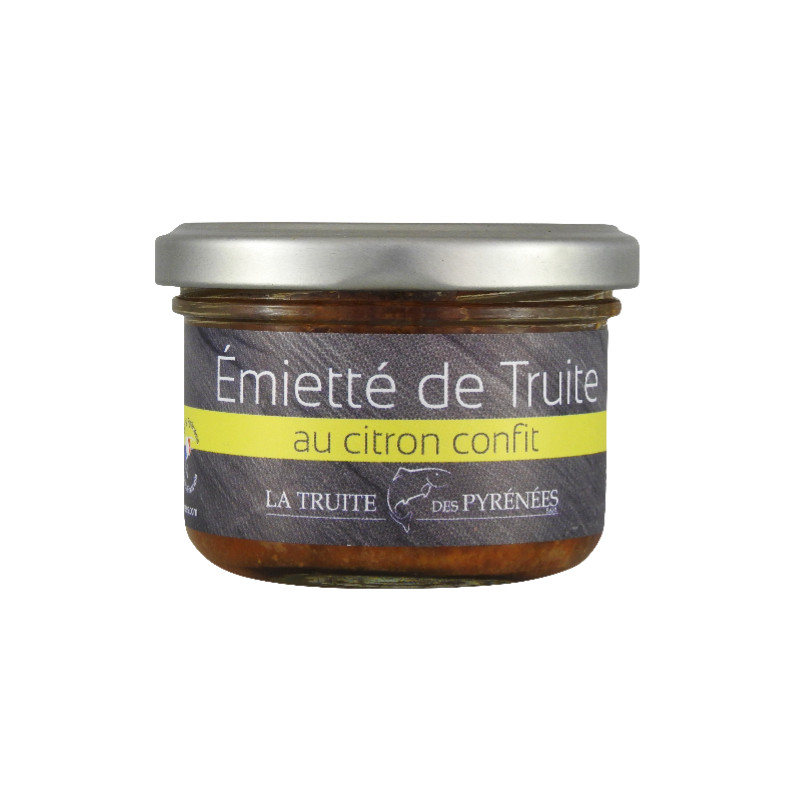 /EMIETTES TRUITE CITRON CONFIT 90G de Table des producteurs Libourne dans 🥔 Apéritifs à manger