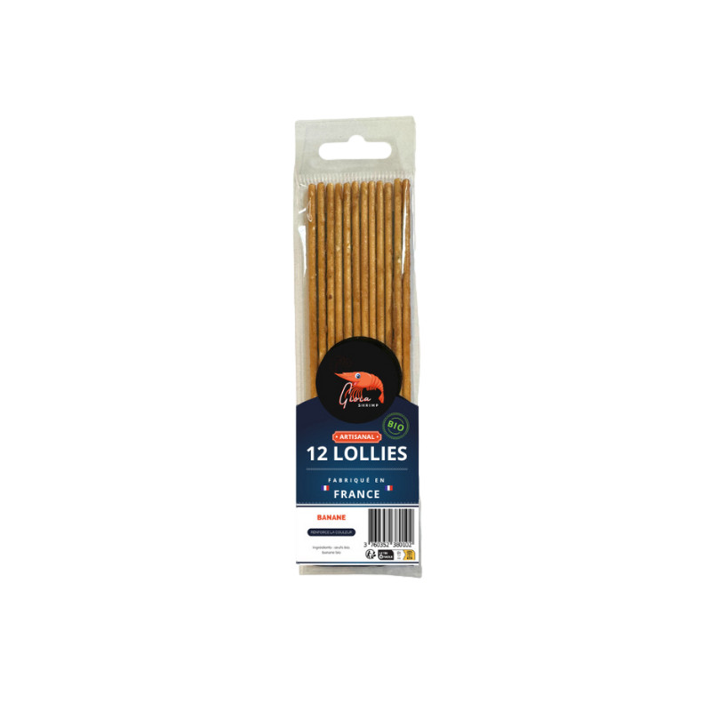 12 lollies banane bio pour crevettes de Gioia Shrimp, les lollies dans G0901
