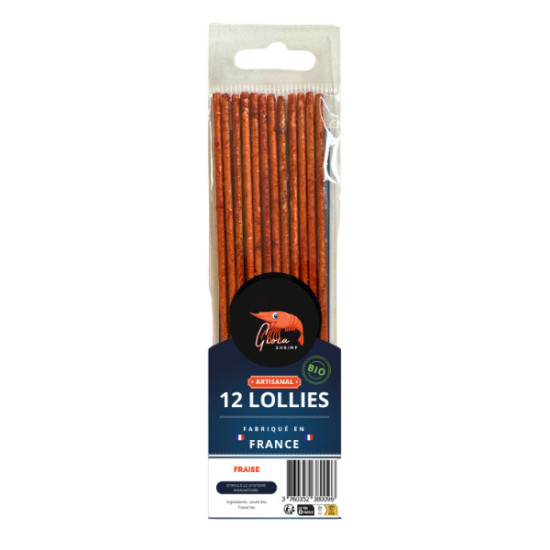 12 lollies fraise bio pour crevettes de Gioia Shrimp, les lollies dans G0901