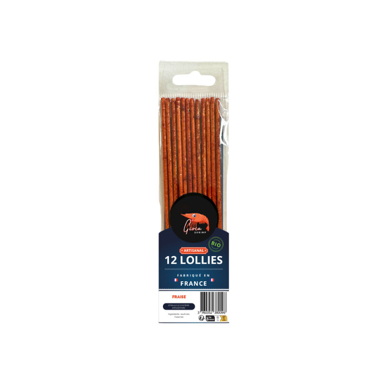 12 lollies fraise bio pour crevettes de Gioia Shrimp, les lollies dans G0901
