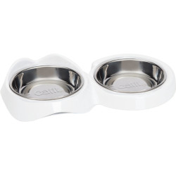 Double gamelle pixi 2x200ml - 32x17x6cm blanc de Laroy - aliments et d'accessoires pour animaux de compagnie dans L043