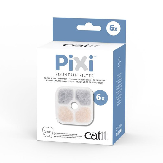 Filtre pour fonatine pixi 6 pieces - 8.5x8.5x1cm de Laroy - aliments et d'accessoires pour animaux de compagnie dans L043