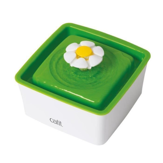 Fontaine pour chat avec fleur 1.5l - 9.5x19x19cm de Laroy - aliments et d'accessoires pour animaux de compagnie dans L043