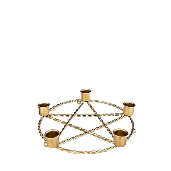 Porte bougie pentagramme dore de Herboristerie et Esotérisme à Libourne dans D040