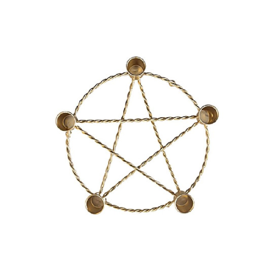 Porte bougie pentagramme dore de Herboristerie et Esotérisme à Libourne dans D040