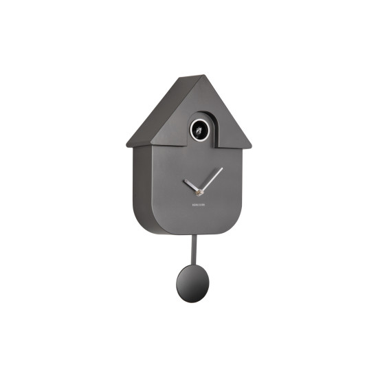 Horloge murale moderne cuckoo metallique gris de Jardinerie Bordeaux Libourne Gironde dans P2051