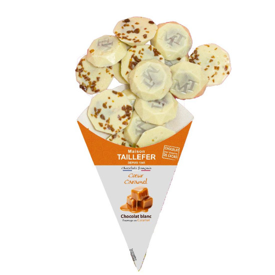 CHOCOLAT BLANC CARA-BEUR SALE CORNET 130G de Taillefer dans 🍫 Chocolats