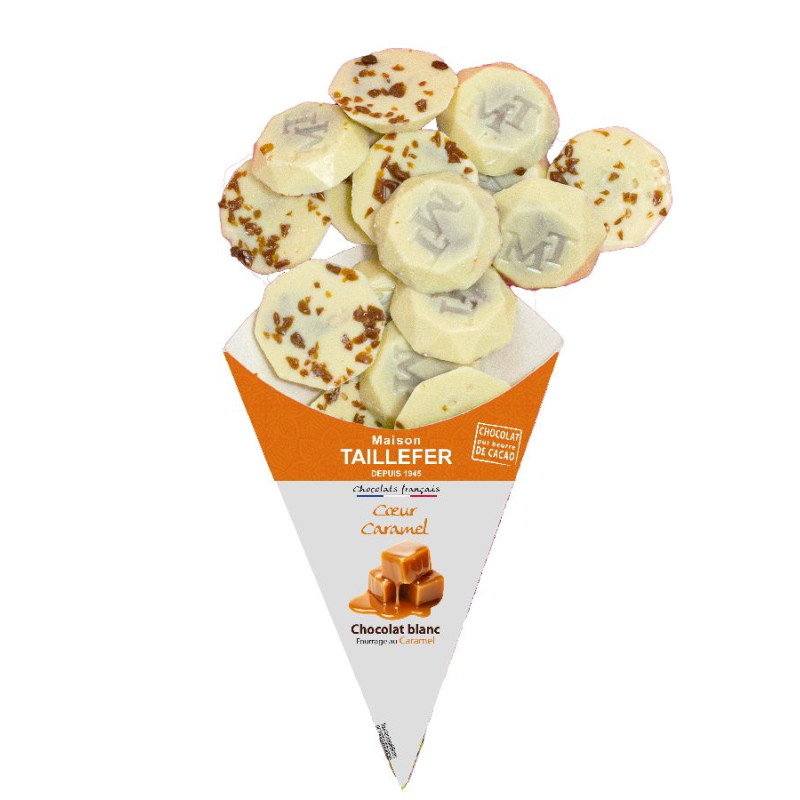 CHOCOLAT BLANC CARA-BEUR SALE CORNET 130G de Taillefer dans 🍫 Chocolats