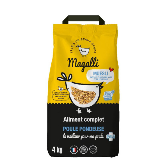 Aliment complet poule pondeuse bbc magalli 4kg de Animalerie Libourne et Bordeaux - Gironde dans Alimentation des poules et a...