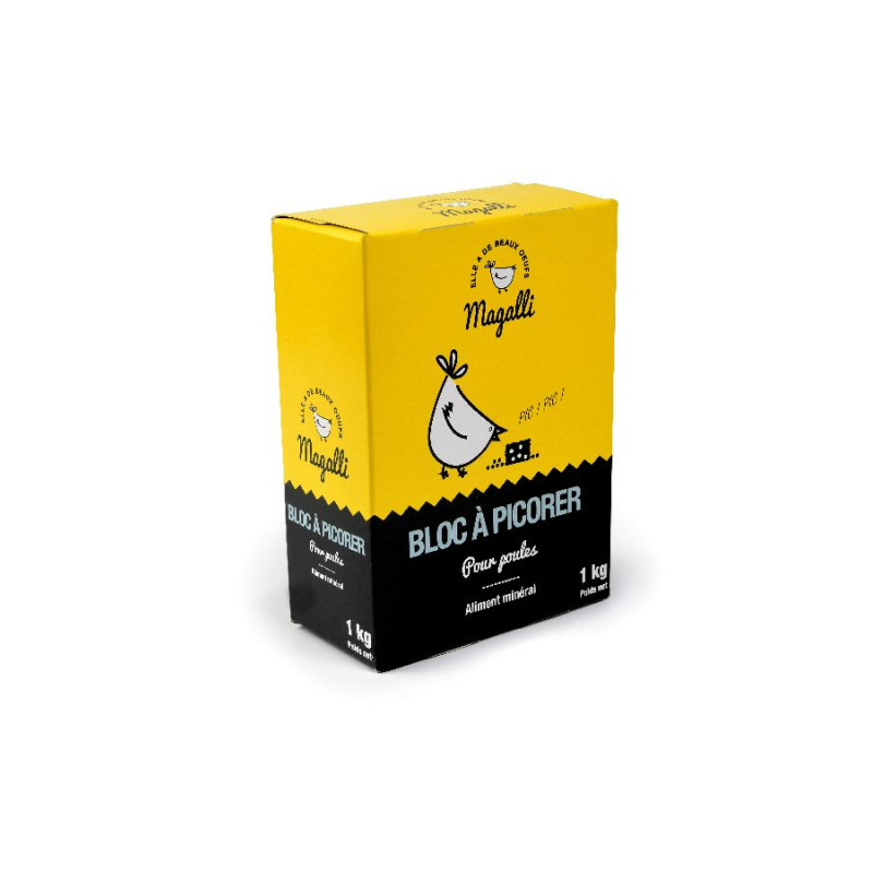 Bloc a picorer magalli 1kg de Animalerie Libourne et Bordeaux - Gironde dans Complements pour poules