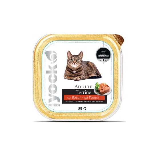 Yock nutrition chat terrine boeuf poulet 85g de Croquettes YOCK pas cher dans U0081