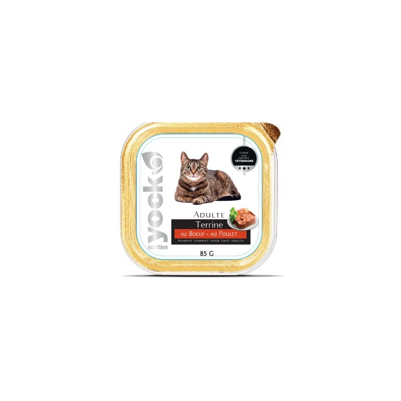 Yock nutrition chat terrine boeuf poulet 85g de Croquettes YOCK pas cher dans U0081