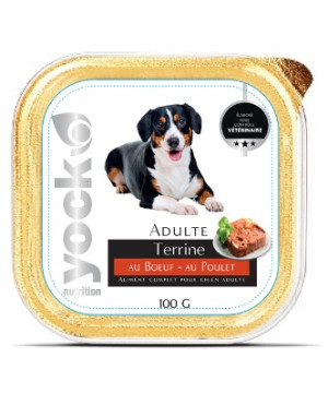 Yock nutrition chien terrine boeuf poulet 100g de Croquettes YOCK pas cher dans U0081