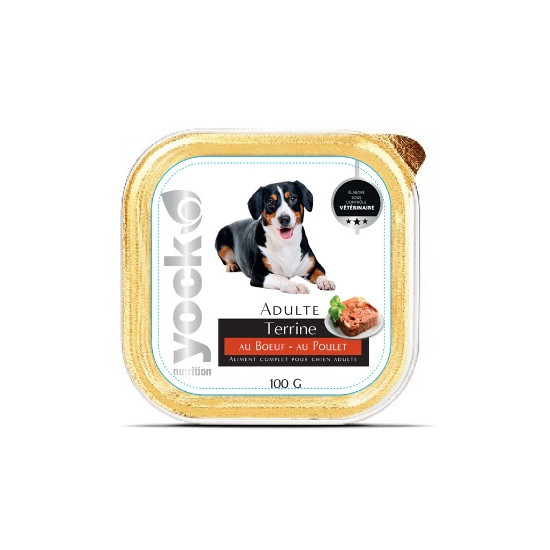 Yock nutrition chien terrine boeuf poulet 100g de Croquettes YOCK pas cher dans U0081