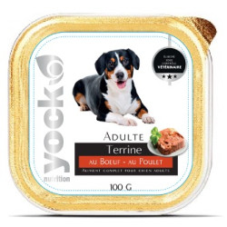 Yock nutrition chien terrine boeuf poulet 100g de Croquettes YOCK pas cher dans U0081