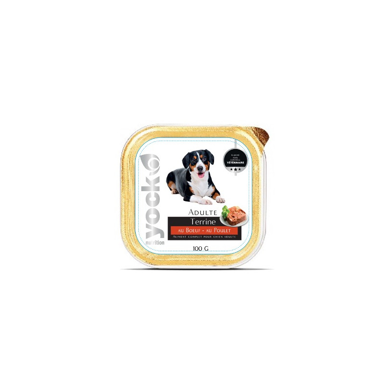 Yock nutrition chien terrine boeuf poulet 100g de Croquettes YOCK pas cher dans U0081