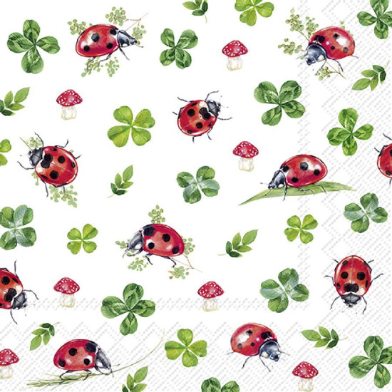 Serviette lunch coccinelle chanceuse de Jardinerie Bordeaux Libourne Gironde dans M067