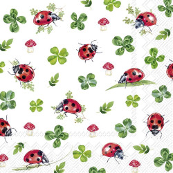 Serviette lunch coccinelle chanceuse de Jardinerie Bordeaux Libourne Gironde dans M067