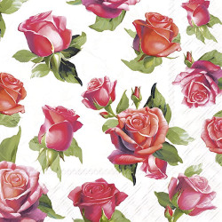 Serviette lunch roses elegantes de Jardinerie Bordeaux Libourne Gironde dans M067