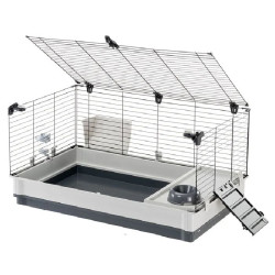 Cage lapin krolik large gris de Ferplast - cage pour oiseaux et rongeurs dans F014