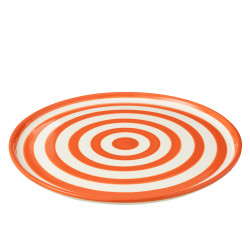 Plat granada rayure blanc/orange 34x34x2.5cm de Jardinerie Bordeaux Libourne Gironde dans J037
