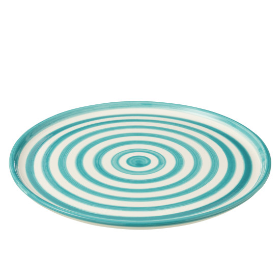 Plat granada rayure blanc/aqua 34x34x2.5cm de Jardinerie Bordeaux Libourne Gironde dans J037