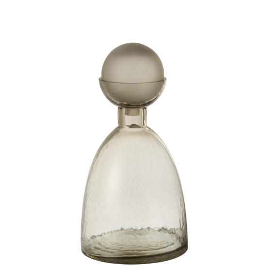 Vase bouteille+bouchon yara verre greige m de Jardinerie Bordeaux Libourne Gironde dans J037