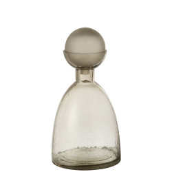 Vase bouteille+bouchon yara verre greige m de Jardinerie Bordeaux Libourne Gironde dans J037