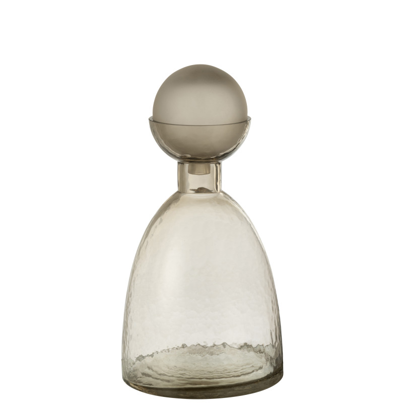 Vase bouteille+bouchon yara verre greige m de Jardinerie Bordeaux Libourne Gironde dans J037
