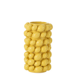 Vase citrons ceramique jaune 15x15x26.5cm de Jardinerie Bordeaux Libourne Gironde dans J037