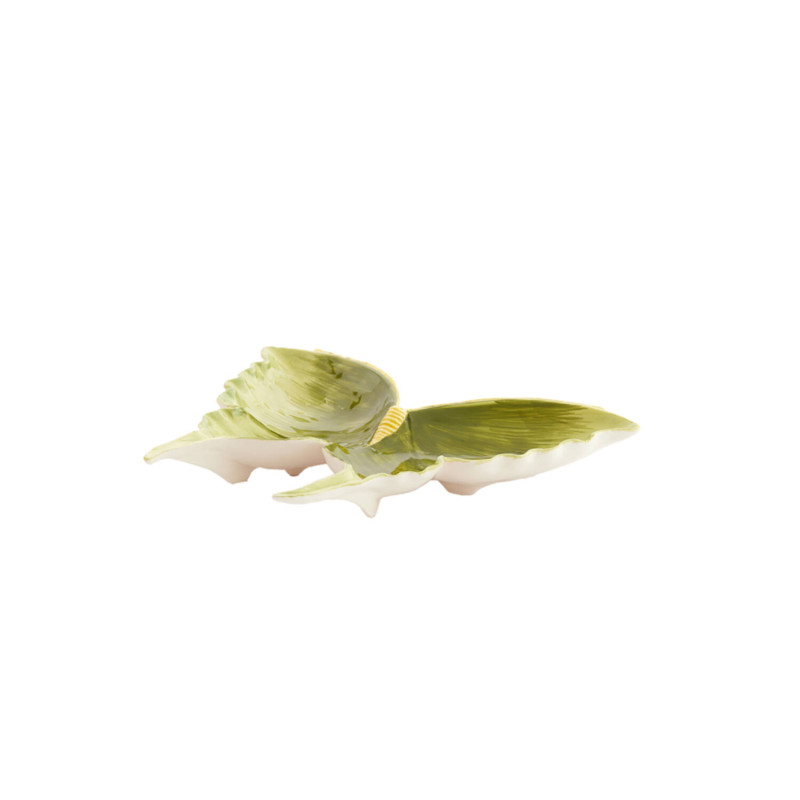 Plat papillon vert clair/vert 26.5x24.5x3.5cm de Jardinerie Bordeaux Libourne Gironde dans L1371