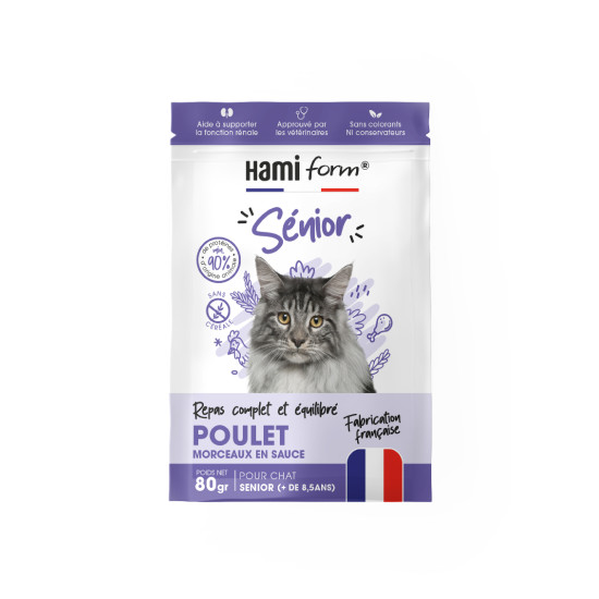 Repas complet poulet pour chat senior 80gr de Hamiform et Anju beauté dans hamiform