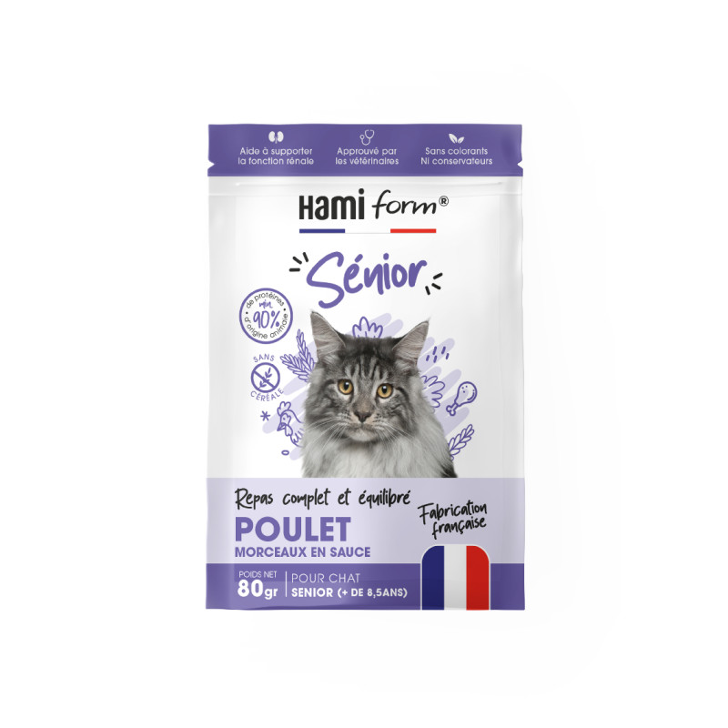 Repas complet poulet pour chat senior 80gr de Hamiform et Anju beauté dans hamiform
